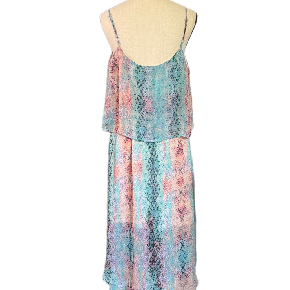 Y2K Studio Y XL Watercolor Snake Print High Low Maxi Dress Vacation Resort - Picture 4 of 8